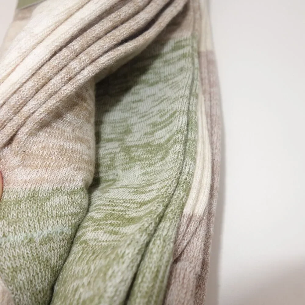 NEW Goodfellow & Co. Colorblock Crew Socks 3 Pack Cream Tan Green Men's 6-12